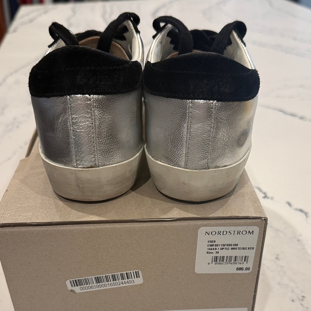 Golden Goose Silver and Black Women's Sneakers - Picture 3 of 7